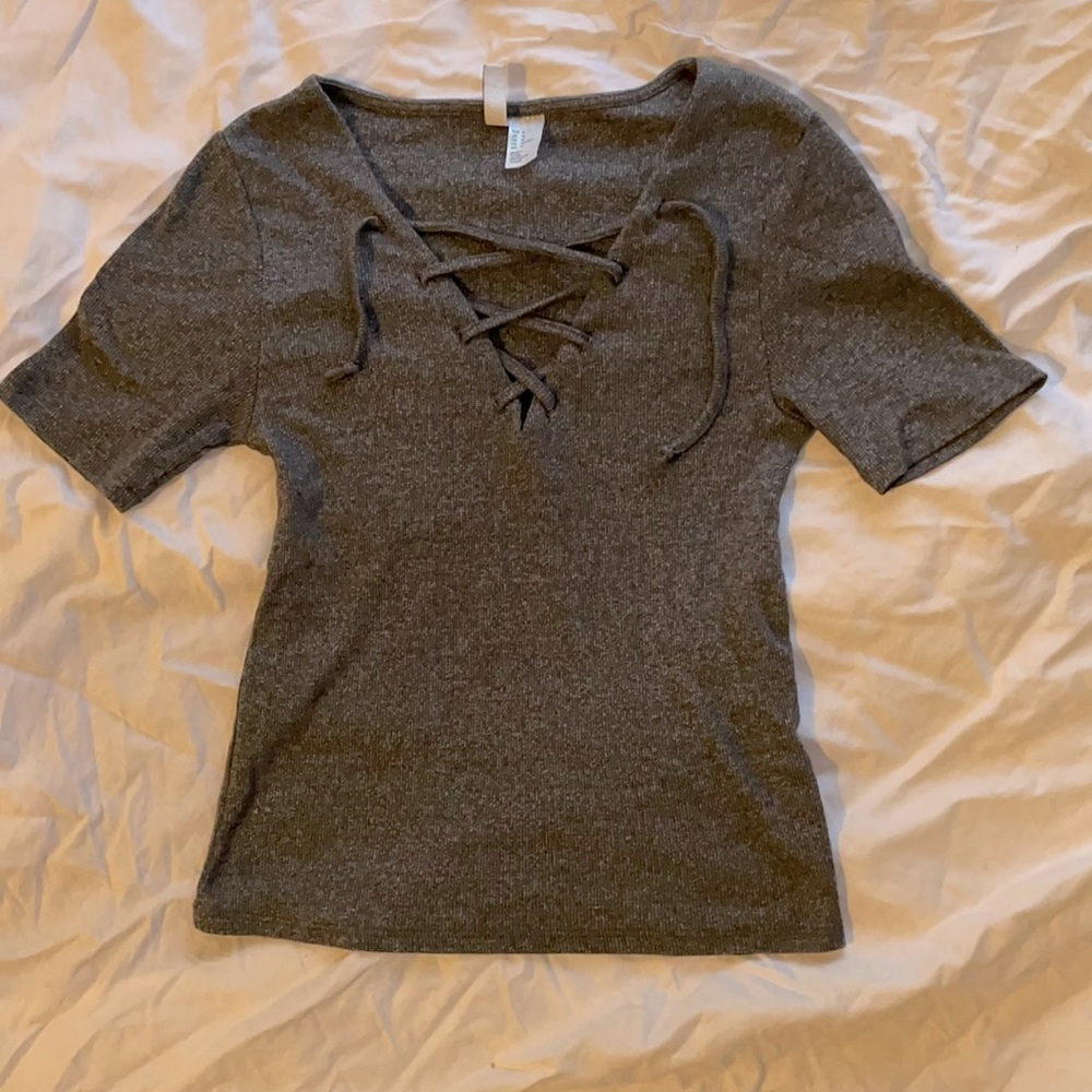 Divided Grey Top Size:M